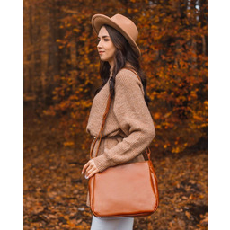 Skórzana listonoszka damska DAN-A T392 camel