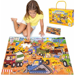 BONNYCO Ogromna Podłogowa Układanka Plac Budowy, 48 Dużych