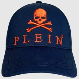 PHILIPP PLEIN Granatowa czapka z daszkiem Skull&Bones