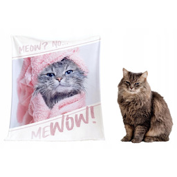 Koc kot kotek flanelowy ciepły Duży 150x200 Bezpieczne