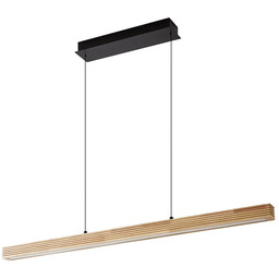 Lucande - Żyrandol Emara LED, CCT, dąb, jasne