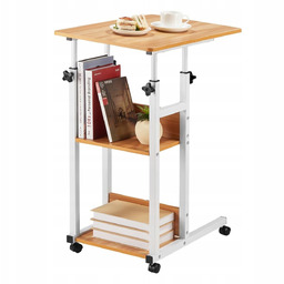 Mobilne Biurko Przyłóżkowe boczne regulowane na kółkach stolik