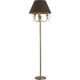 Lampa podłogowa klasyczna LUCA z kryształkiem i abażurem