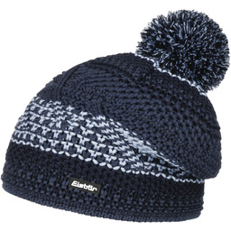 Czapka z Pomponem Brock Tricolour by Eisbär, ciemnoniebieski,