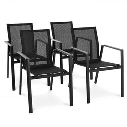 Zestaw 4 krzeseł ogrodowych Buti - Szare