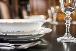 Chodzież Iwona B014 Serwis Obiadowy Zestaw Porcelany Złoty