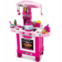 Kuchnia dla dzieci 32 elementy różowa 64x29x87cm
