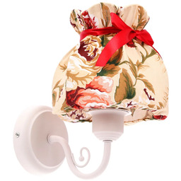 Lumes Kinkiet metalowy z kwiatowym abażurem - 3X