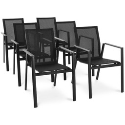 Zestaw 6 krzeseł ogrodowych Buti - Szare