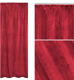 Zasłona 140 x 270 Dekoracyjna Velvet Soft Czerwony