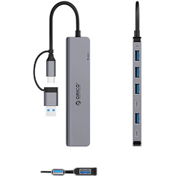 Hub USB Orico YSA7-U3 7w1 USB-C/A 4x USB-A