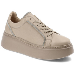 Karino Beżowe Sneakersy Modne Obuwie Damskie