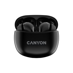 CANYON Słuchawki dokanałowe TWS-5 mikrofon Czarne