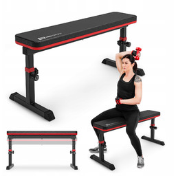 Ławka treningowa prosta 200kg regulowana wysokość wytrzymała gumowe