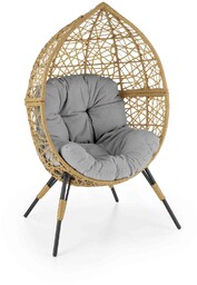 Fotel ogrodowy oskar naturalny / jasny popiel halmar