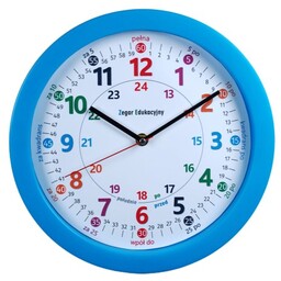 Zegar edukacyjny do nauki czasu niebieski/ 27,5cm