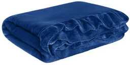 Koc 200 x 220 Mikrofibra Falbanka Ruffly Granatowy