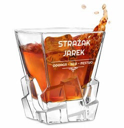 Szklanka do whisky z grawerem dla strażaka