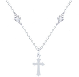Naszyjnik CHOKER SREBRO 925 Krzyżyk