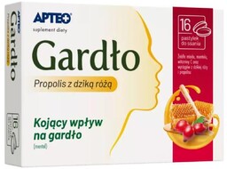 Gardło propolis z dziką różą APTEO, 16 pastylek