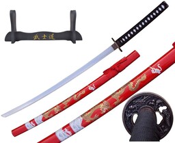 SAMURAJSKI MIECZ KATANA Z POCHWĄ + STOJAK 4KM100-405RD