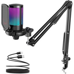 Fifine A6T AMPLIGAME USB RGB mikrofon pojemnościowy studyjny