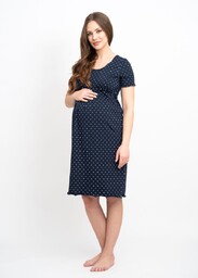 Ciążowa koszula Classic z krótkim rękawem granatowa