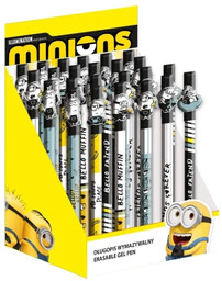 Długopis wymazywalny Minionki niebieski (24szt) - Beniamin