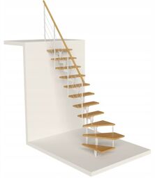 Schody modułowe proste BOSTON Srebrnoszare / Buk 74