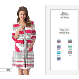 Szlafrok Cate FR-070 Amarant w paski