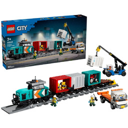 LEGO City, klocki, 60509, Portowy pociąg towarowy, dźwig