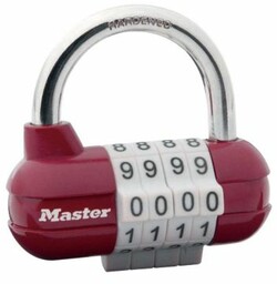 Kłódka zamykana na kod masterlock 1523D bordowa