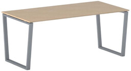 Biurko PRIMO IMPRESS, 180x90 cm, szaro-srebrna podstawa, buk