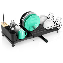 Suszarka na naczynia metalowa czarna rozsuwana 48-70x32,5x18 cm