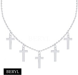 Naszyjnik CHOKER srebro 925 krzyże