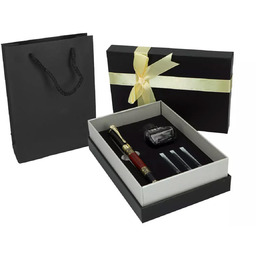 Pióro wieczne w ozdobnym etui, bordowe + tusz