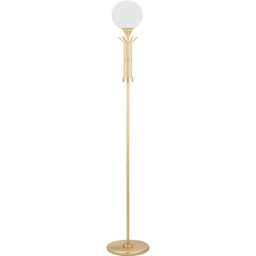 Lampa podłogowa designerska MELEZE z białym mlecznym kloszem