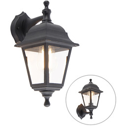 Klasyczna lampa ścienna zewnętrzna czarna IP44 - Capital