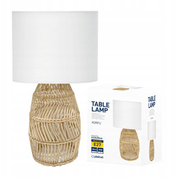 Lampa Nocna Biurkowa Rattan Lampka Stołowa Do Salonu