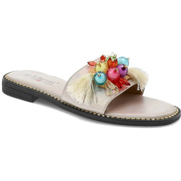 S.Barski Złote Klapki Modne Buty Na Lato