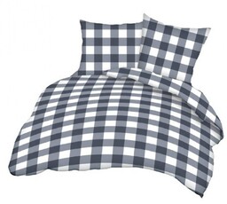 Karo Pościel z kory 140x200 granatowa biała krata