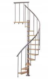 Schody Spiralne Calgary Srebrne-Buk Kręcone 140cm
