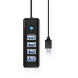 Hub USB-A Orico PW4U-U3 4x USB-A 3.0 Czarny