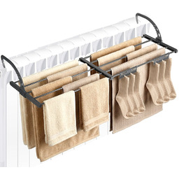 Suszarka na pranie na kaloryfer metalowa szara rozsuwana