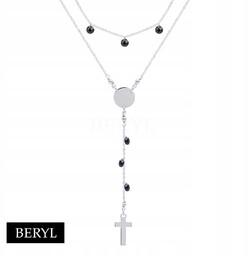 Naszyjnik+Choker Srebro925 krzyżyk cyrkonie