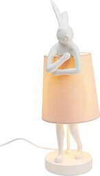 Kare Designerska lampa stołowa Animal Rabbit różowa/biała, lampka