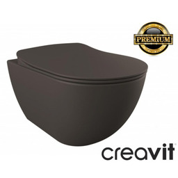 Miska WC podwieszana CREAVIT z deską soft-close, antracyt