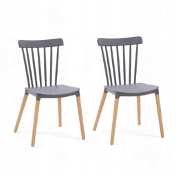 2x Krzesło Skandynawskie Jadalniane Tanie Szare Klasyczne Krzesła