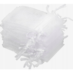 ORGANZA 100 SZTUK 7X5CM OZDOBNE PREZENTOWE BIŻUTERIA ŚLUB