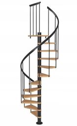 Schody Spiralne Calgary Antracyt-Buk Kręcone 140 cm